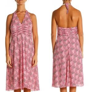Trina Turk Pink Printed Bohemian Fit & Flare Dress